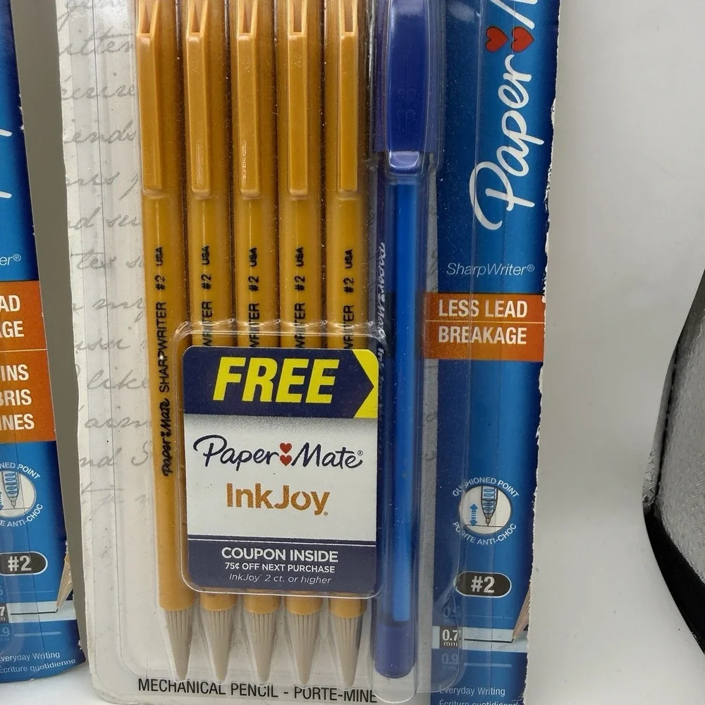 Paper Mate Sharpwriter Mechanical Pencils 0.7mm #2 Yellow Twistable 2010 NOS X2